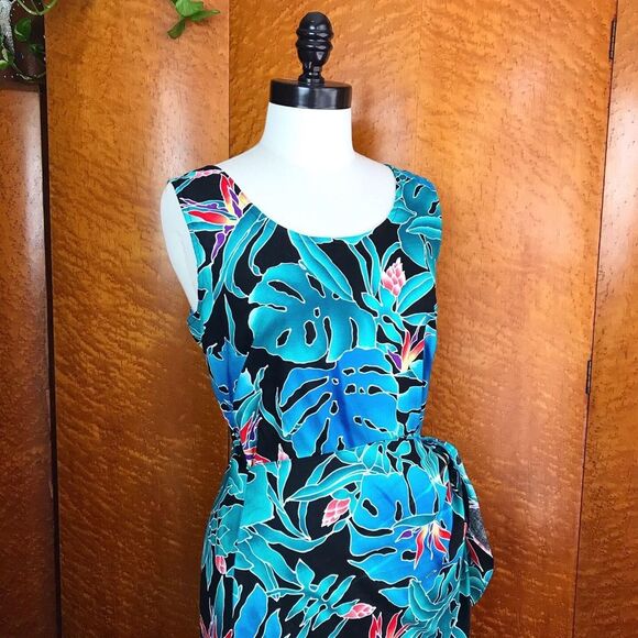 HILO HATTIE 80’s Vintage Pinup Sarong Sundress L - Picture 2 of 15